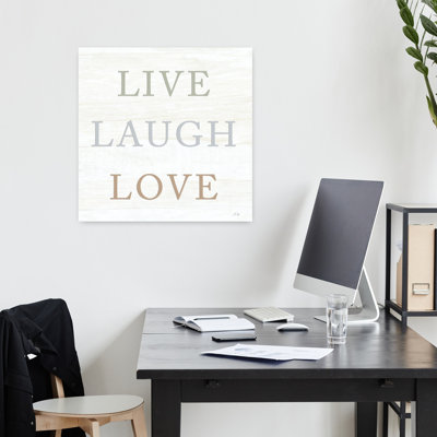 Art contemporain abstrait «Live Laugh Love»
