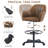 Brown Ergonomic Office Chair with PU Leather, Adjustable Swivel Desk Chair, Comfortable Computer Task Chair with Lumbar Support for Home Office or Study-1898579591