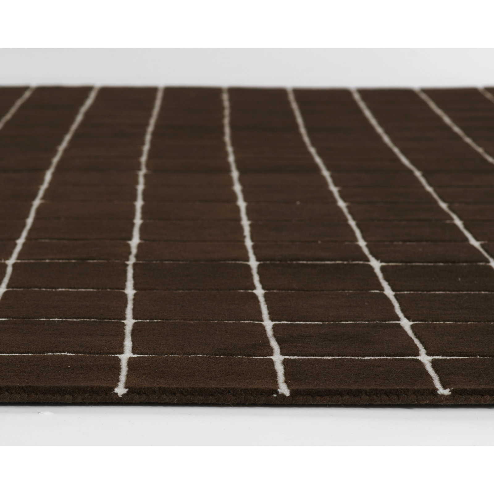 Montara Brown Hand-Tufted Geometric Wool Rug, Runner 2'3" x 8'
