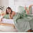4PCS King/Cal King Velvet Duvet Cover Set with Throw Pillow