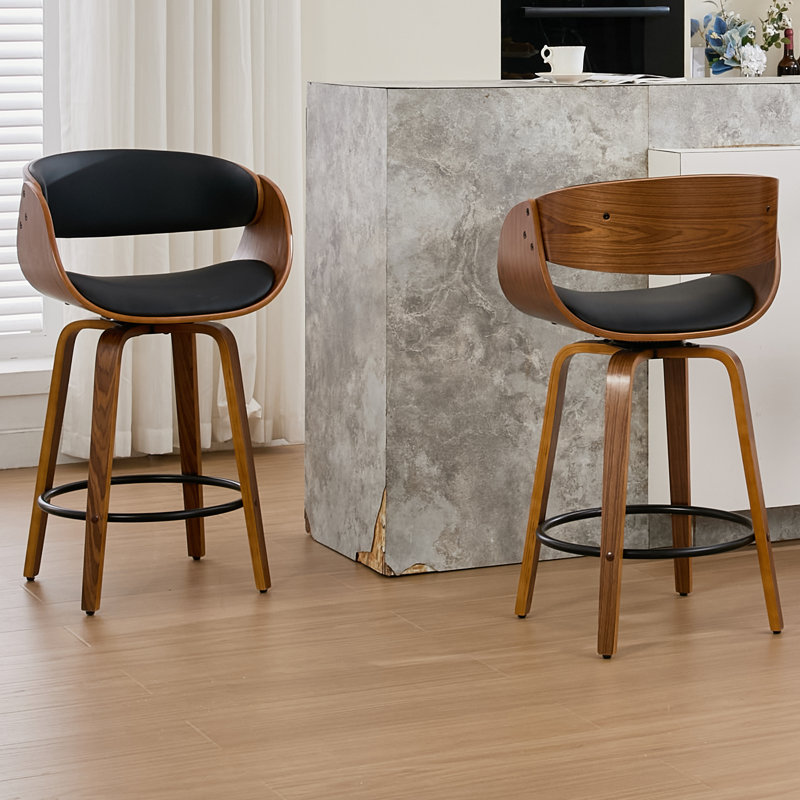 Tabouret de bar rotatif 30 po Modern, Tabouret de bar (siège d'une hauteur de 30 po), Noir