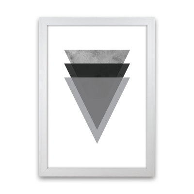 Geometric Grey And Black Triangles - Print