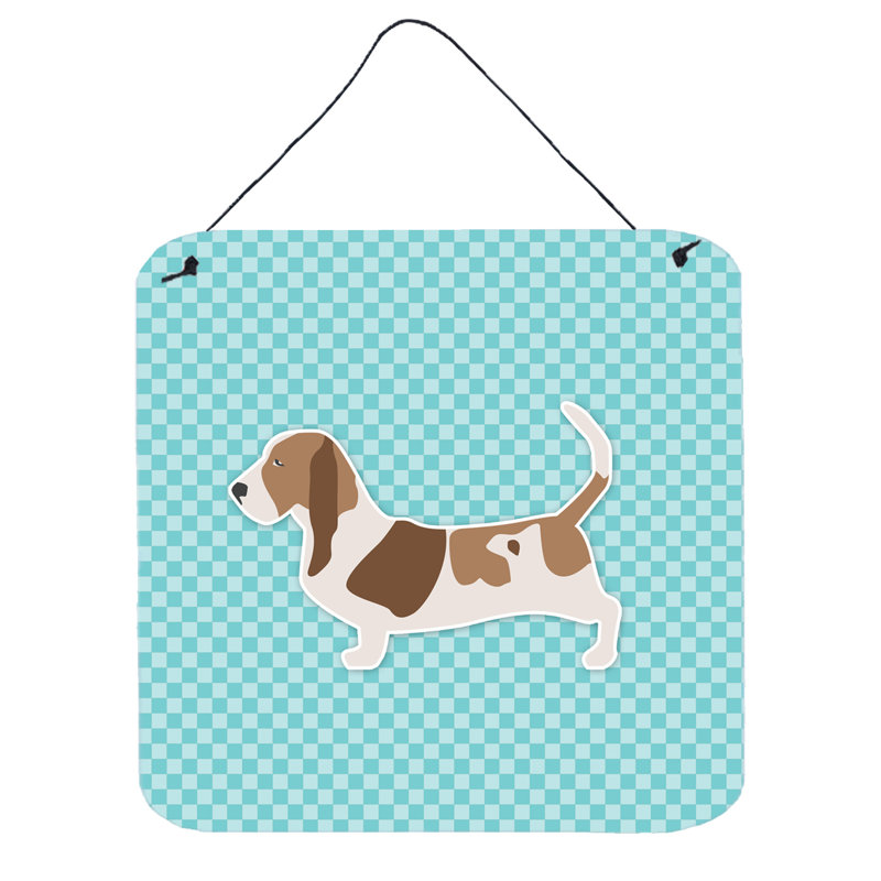 Décoration murale damier hound, Bleu