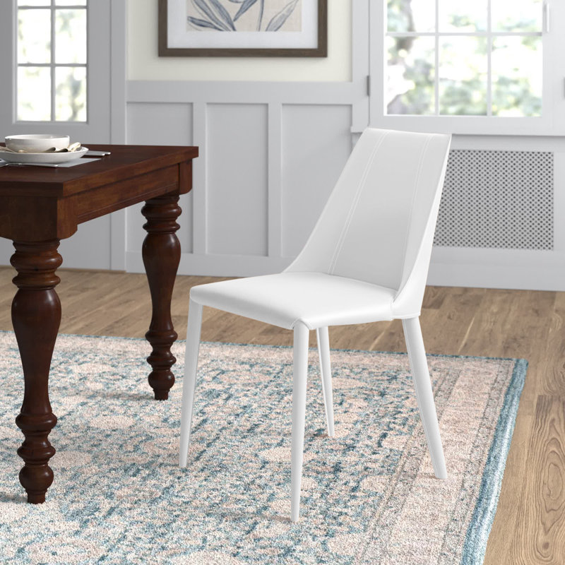 Carramar Dining Set, White Faux Leather