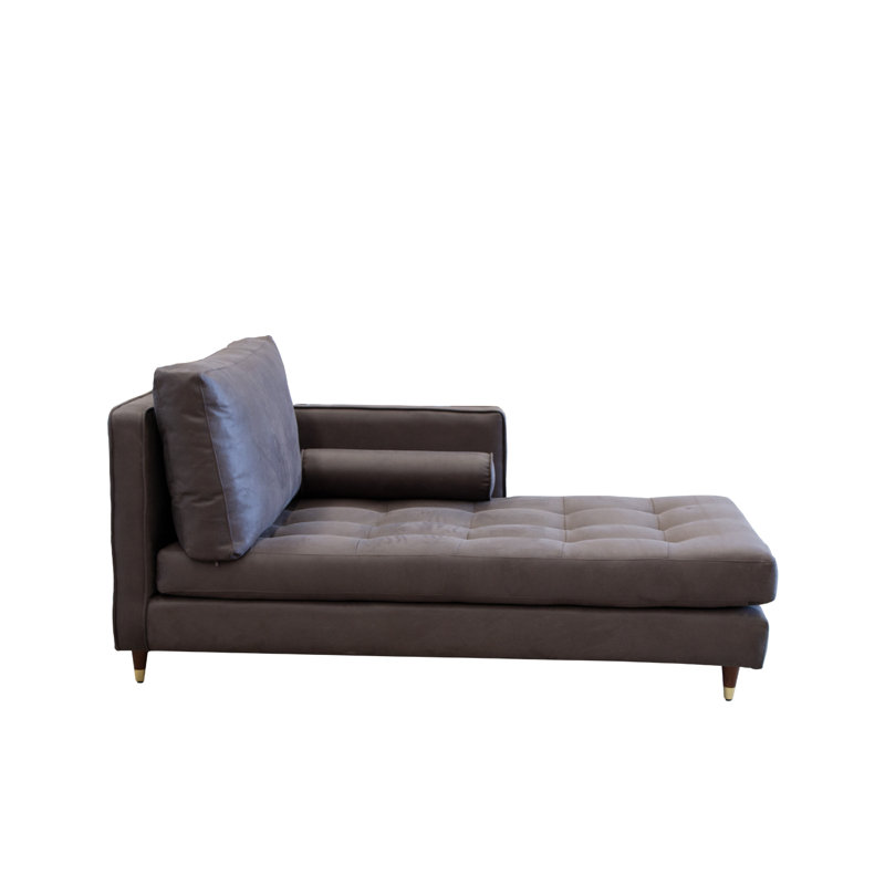 Chaise longue Connorville, Noir, Orienté vers la droite