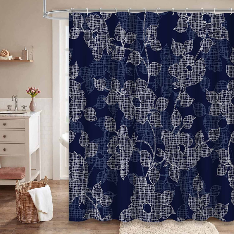 Rideau de douche avec 12 crochets Flower, L 72 po x l 84 po