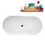 Baignoire et plateau autoportant 59 "avec drain interne 59" Streamline-101686116