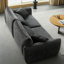 Causeuse-coussin modulaire en tissu chenille gris foncé