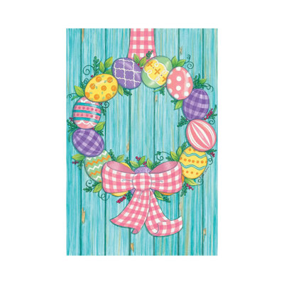 Easter Egg Wreath by Deb Strain - Wrapped Canvas Print