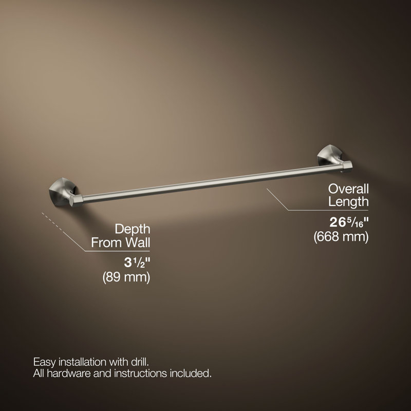 Occasion Towel Bar, Vibrant Polished Nickel, 2.31" H x 24" W x 3.5" D