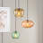  VetroMix  3 - Light Contemporary Vintage Cluster White Pendant Light with Colored Glass Shades