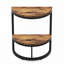 Table de bout demi-lune mince à 2 niveaux, table d'appoint rustique en bois avec tablette de rangement pour petits espaces, salon, chambre à coucher, assemblage facile