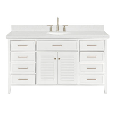 Blazier 60.25'' Single Bathroom Vanity with Carrara Quartz Top