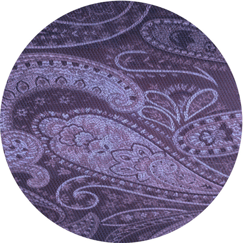 Tapis bleu / violet Paisley, Rond 8 pi