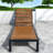 Adjustable Patio Chaise Lounges, Acacia Wood Steel, Modern Poolside