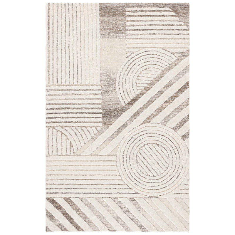 Ebony 818 Hand Tufted Wool & Cotton Abstract Rug, Rectangle 3' x 5'