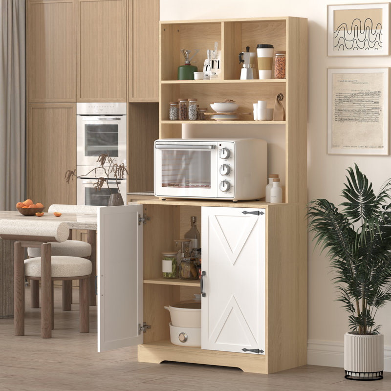 3 armoires-garde-manger à 3 tablettes avec 2 portes - Outil d'organisation de cuisine moderne, amplement d'espace pour la salle à manger et les tablettes