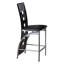 Chaise ultra-moderne à hauteur de comptoir (2 pièces), base en métal, similicuir noir, argent, sièges de salle à manger 2 pièces, base et dossier, finition argentée, 17,45 po Largeur du produit,