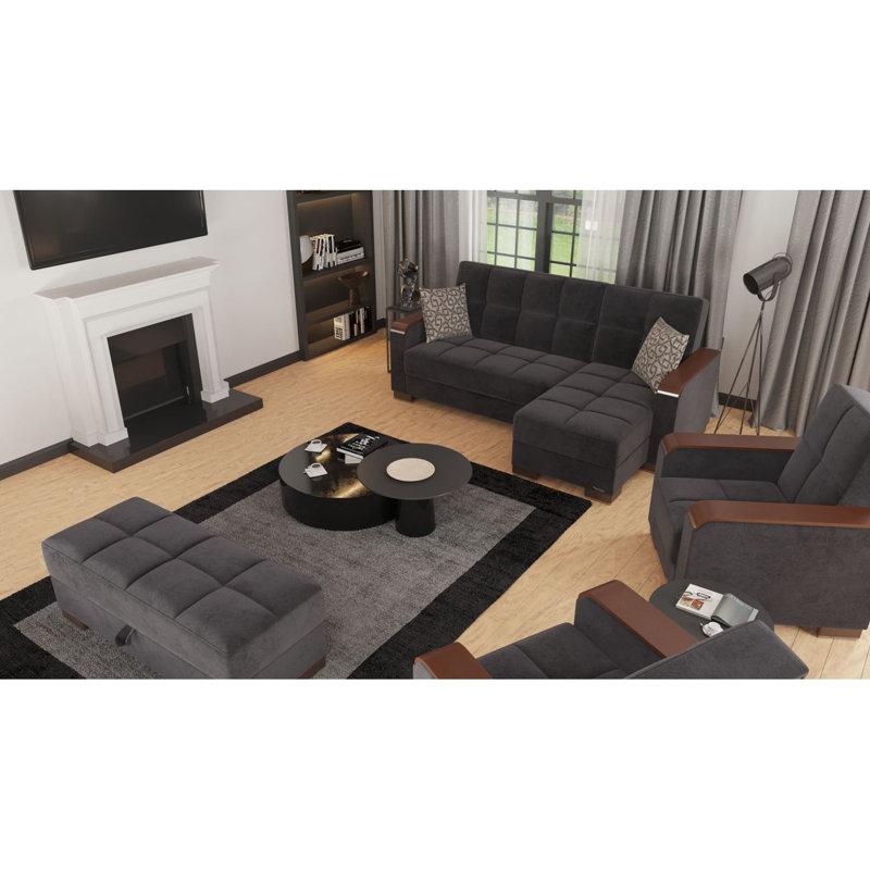 Modern Ottoman Ottoman Living,Ottoman, Gris anthracite