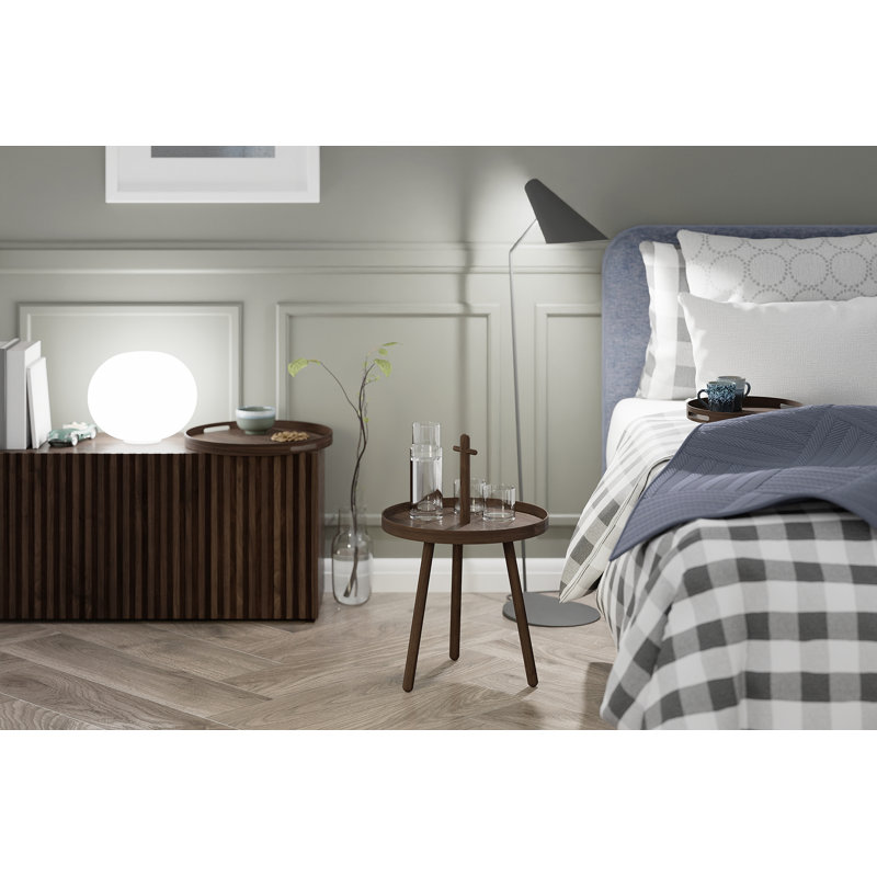 Bostic Round Side Table, Walnut