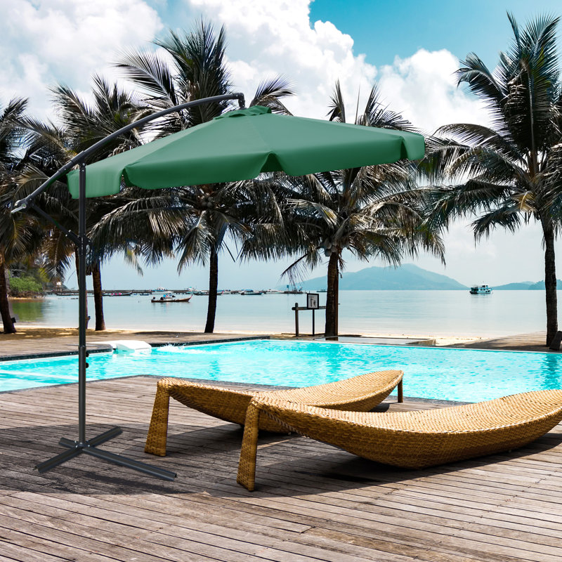 265cm Cantilever Parasol, Green
