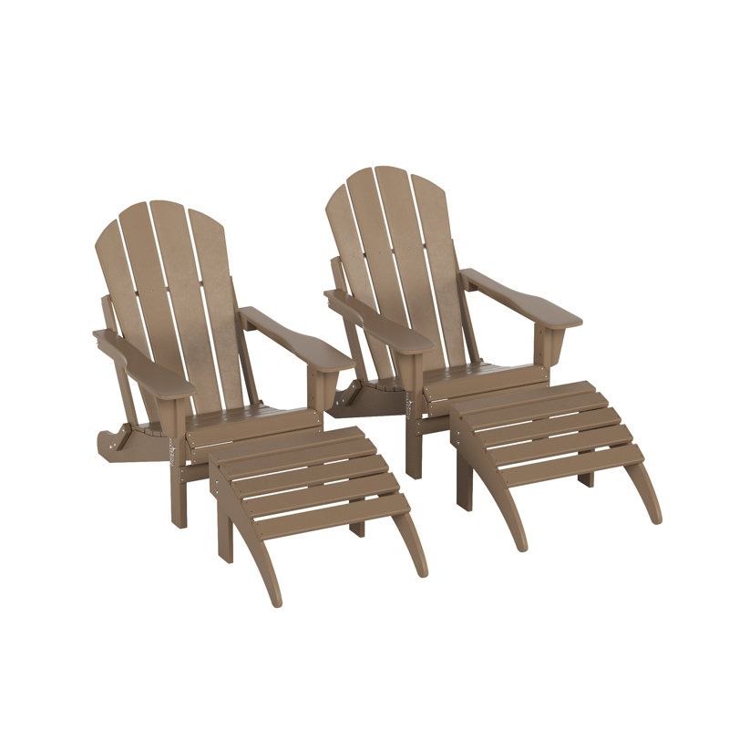 Shawnna Foldable Outdoor Adirondack Chair, Weathered Wood
