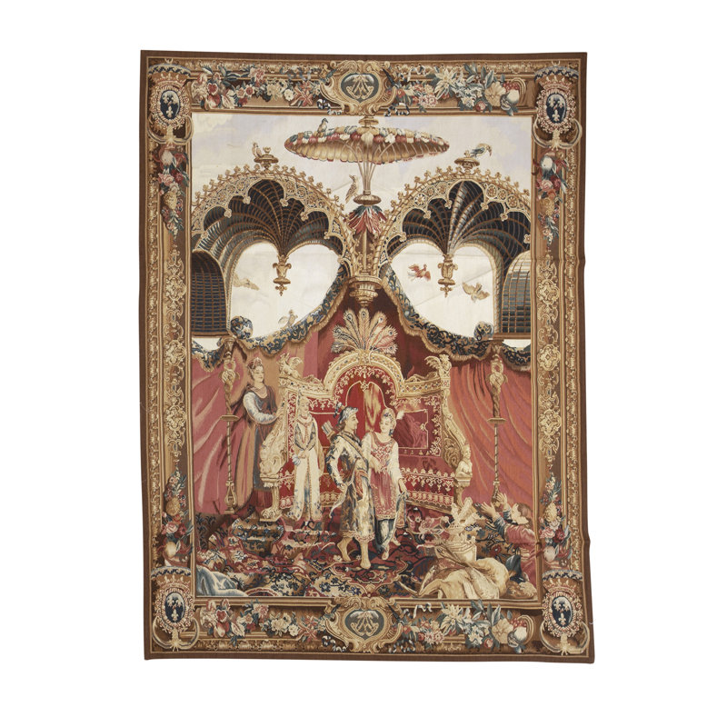 Hand-Knotted Wool Area Rug in Red/Beige/Brown