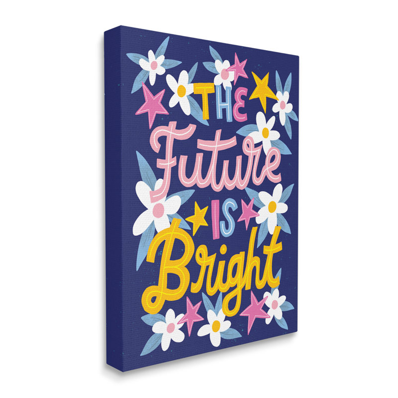 Bright Floral Motivational Canvas Art for Kids Nursery