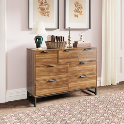 Commode double 7 tiroirs 47,24 po Deaijah