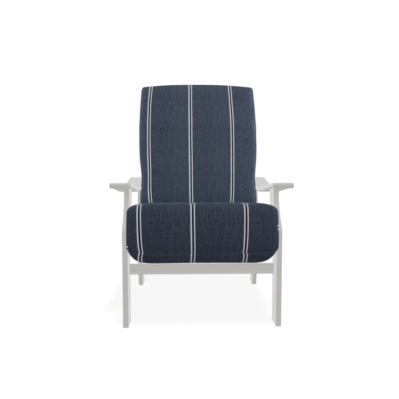 St. Catherine Marine Grade Polymer Deep Seating Cushion Arm Chair, Snow, Hither Pewter