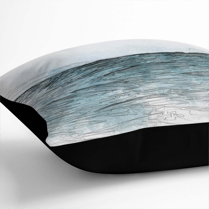 Square Throw Cushion, Black, 55cm H x 55c m W x 20cm D