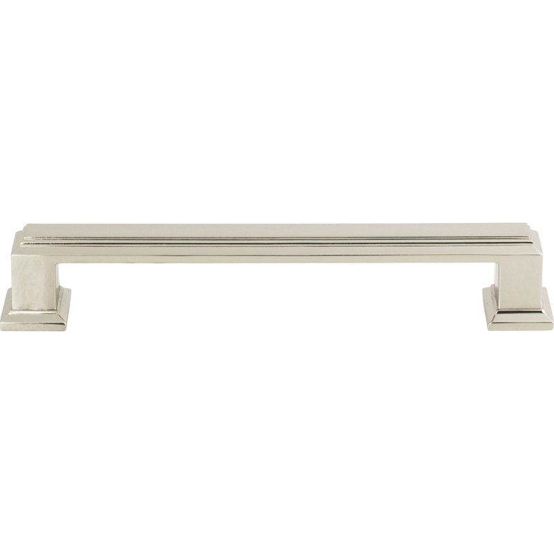Polished Nickel Modern Bar Handle with Mounting Hardware