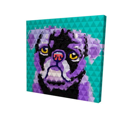Carlin géométrique - Toile Pop Art pour chien | Art unique