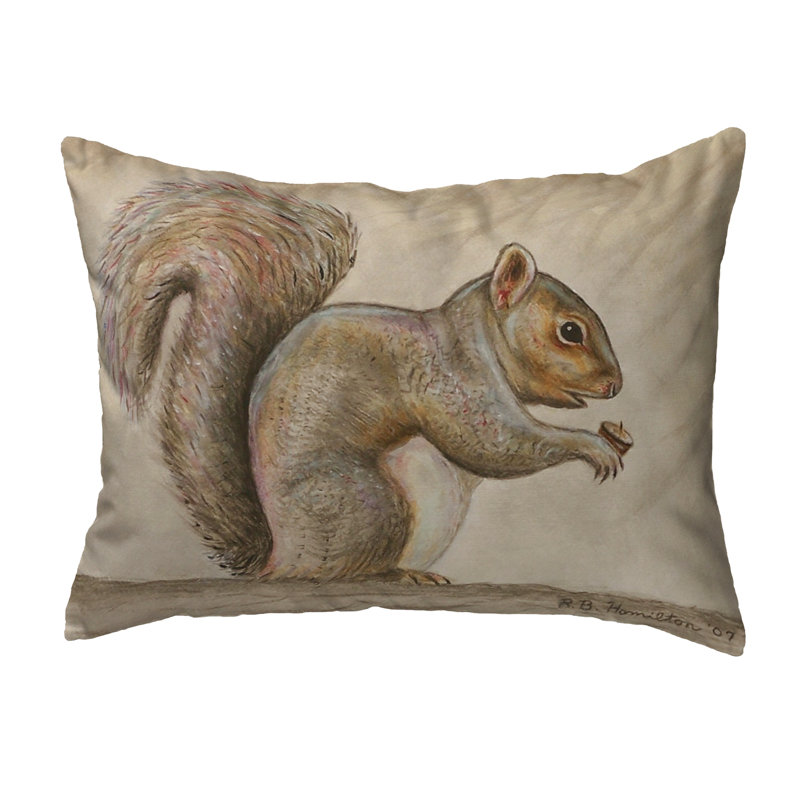 Squirrel Outdoor Reversible Throw Pillow