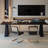 Black Rectangular Solid Wood + Iron desk-1173759159