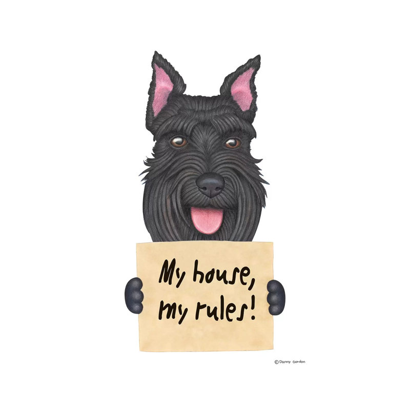 Schnauzer My House by Danny Gordon - Wrapped Canvas Print