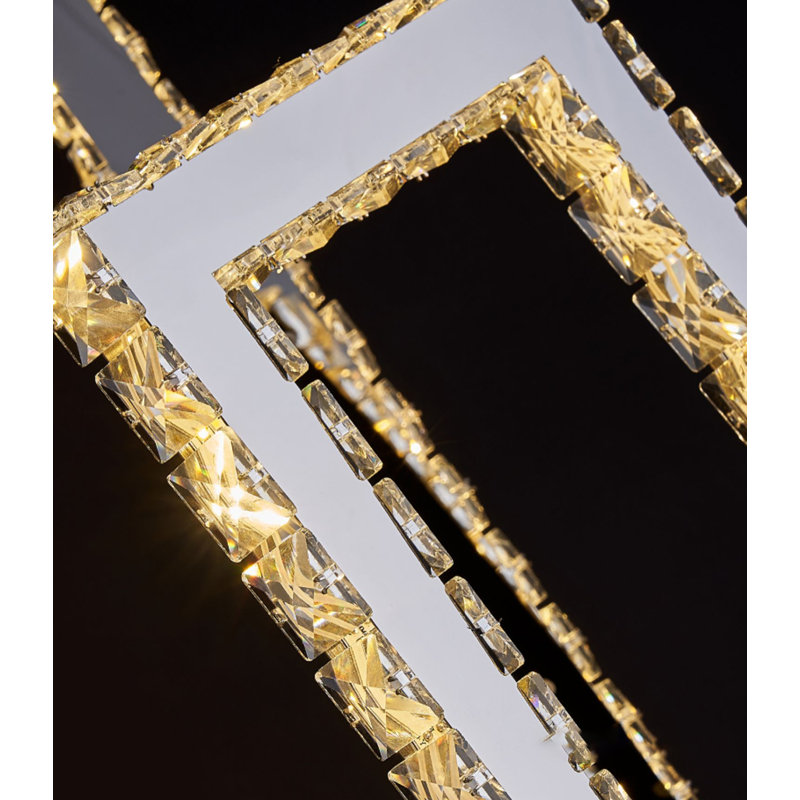 Quidel 6-Light Crystal Frame Chandelier 138inch High Ceiling Chandelier LED Dimmable 3000-6000k
