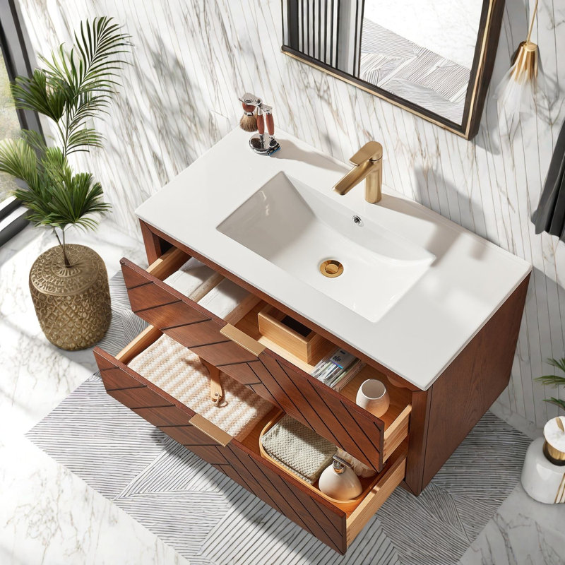 Meuble-lavabo moderne (36 po en bois moderne)