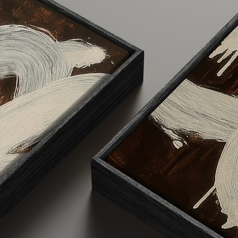 Vintage Landscape Wall Art - 20x60 inches Framed Canvas Set of 2, Black