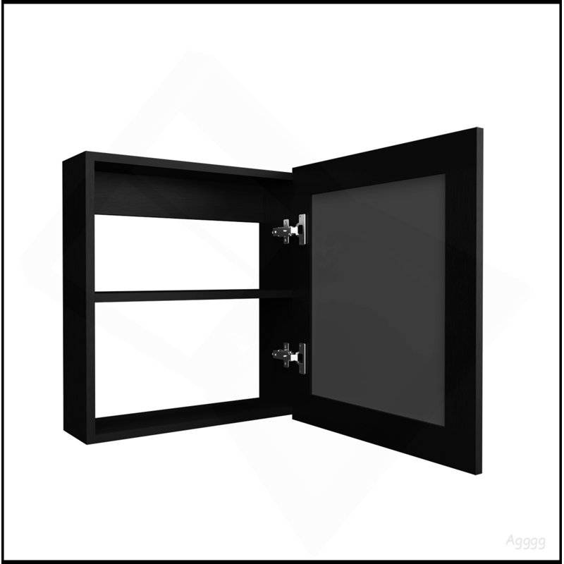 Medicine Cabinet Hailey, Bathroom, Black, Black