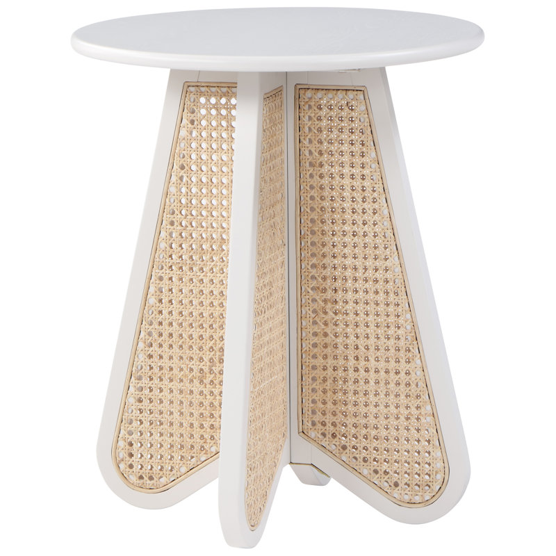 Solid Wood End Table, White