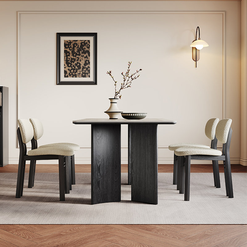 French style rectangular home dining table sets, 29.5"H x 63"L x 31.5"W