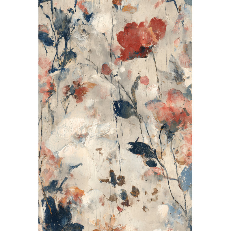 Papier peint floral, décoration murale abstraite murale