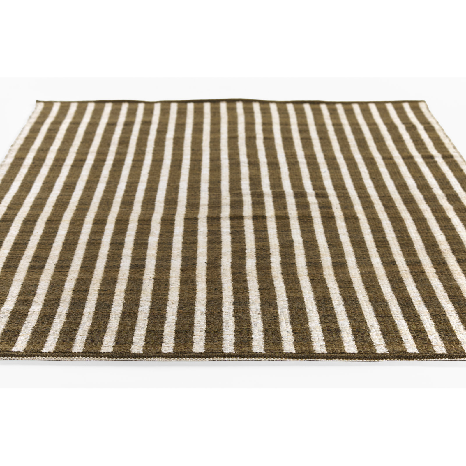 Acerra Brown Hand-Woven Striped Outdoor Rug, Rectangle 5' x 7'6"