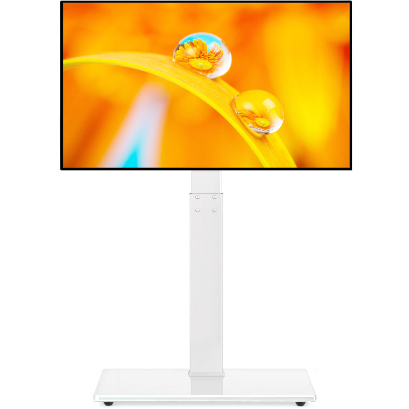 Floor Tv Stand Base For 32-70 Inch Tvs Up To 110 Lbs, White