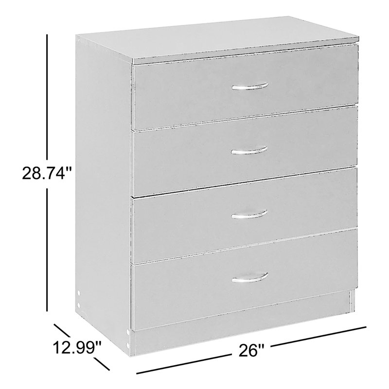 Commode 4 tiroirs Almarion, Blanc