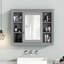 Armoire de salle de bain à fixation murale avec miroir - 35 po x 28 po, vaste tablette, matériaux au design fonctionnel-2047522456
