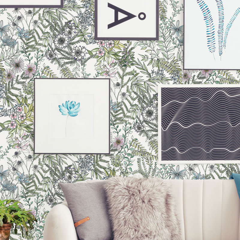 Rouleau de papier peint lisse L 396 pi x l 20,5 po Full Bloom, Blanc cassé, 396'