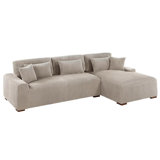 2-Piece Corduroy Sectional Set, X-Large Size