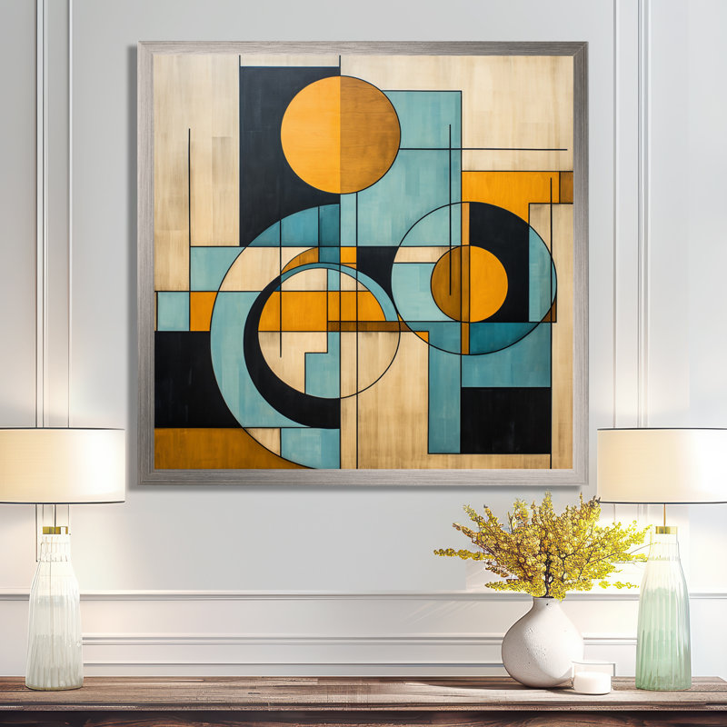 «Serendipity Abstract Mid-Century Geometrics», art abstrait sur toile Mid-Century, H 24 po x l 24 po x P 1 po